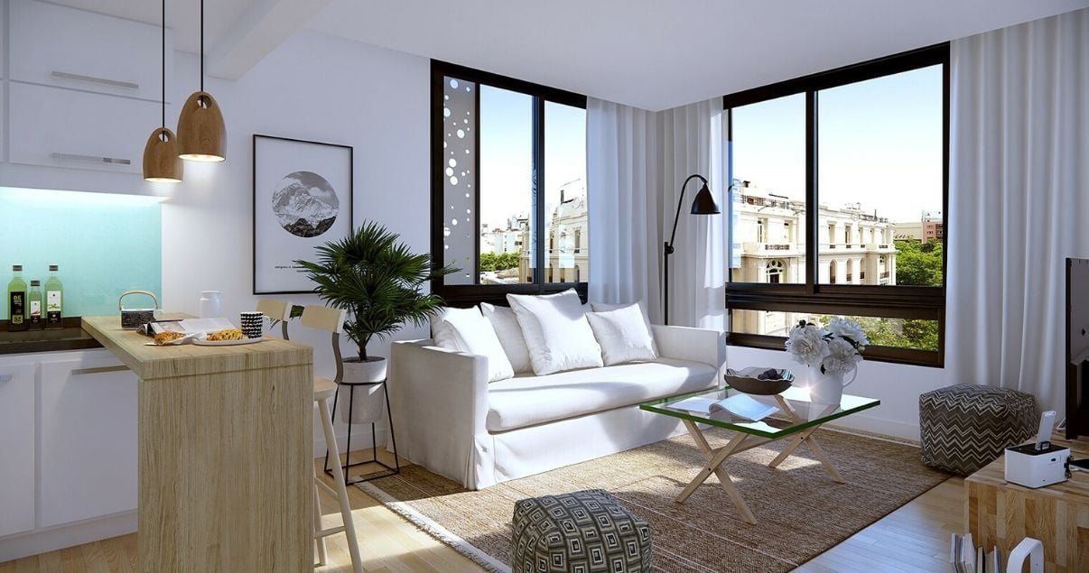 Render interior de Austral, proyecto de la constructora ARCA