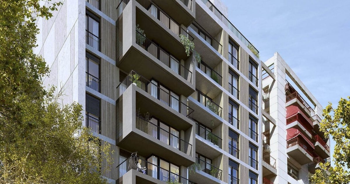 Render de Dómini Rivera y salterain, proyecto inmobiliario de la constructora JD ltda